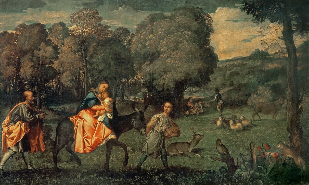 Die Flucht nach Ägypten, 1500er von Tiziano Vecelli
