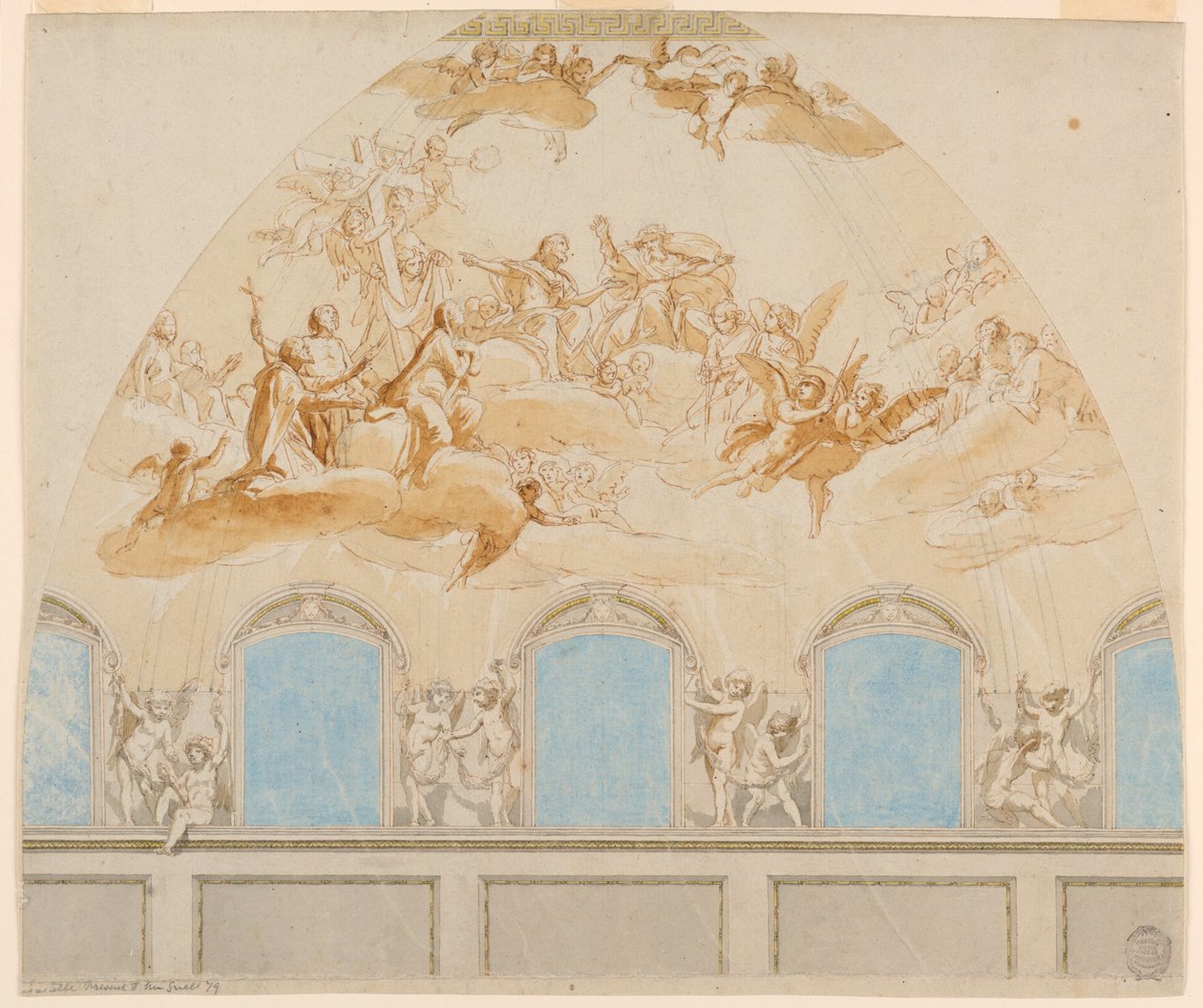 Entwurf für ein Fresko in der Kuppel der Kathedrale in Citta di Castello von Tommaso Maria Conca