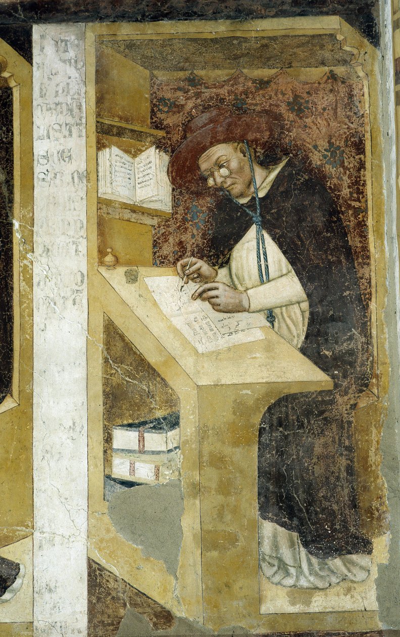 Kardinal Hugues de Provence - Das älteste bekannte Porträt einer Person mit Lorgnon von Tommaso da Modena Barisino or Rabisino