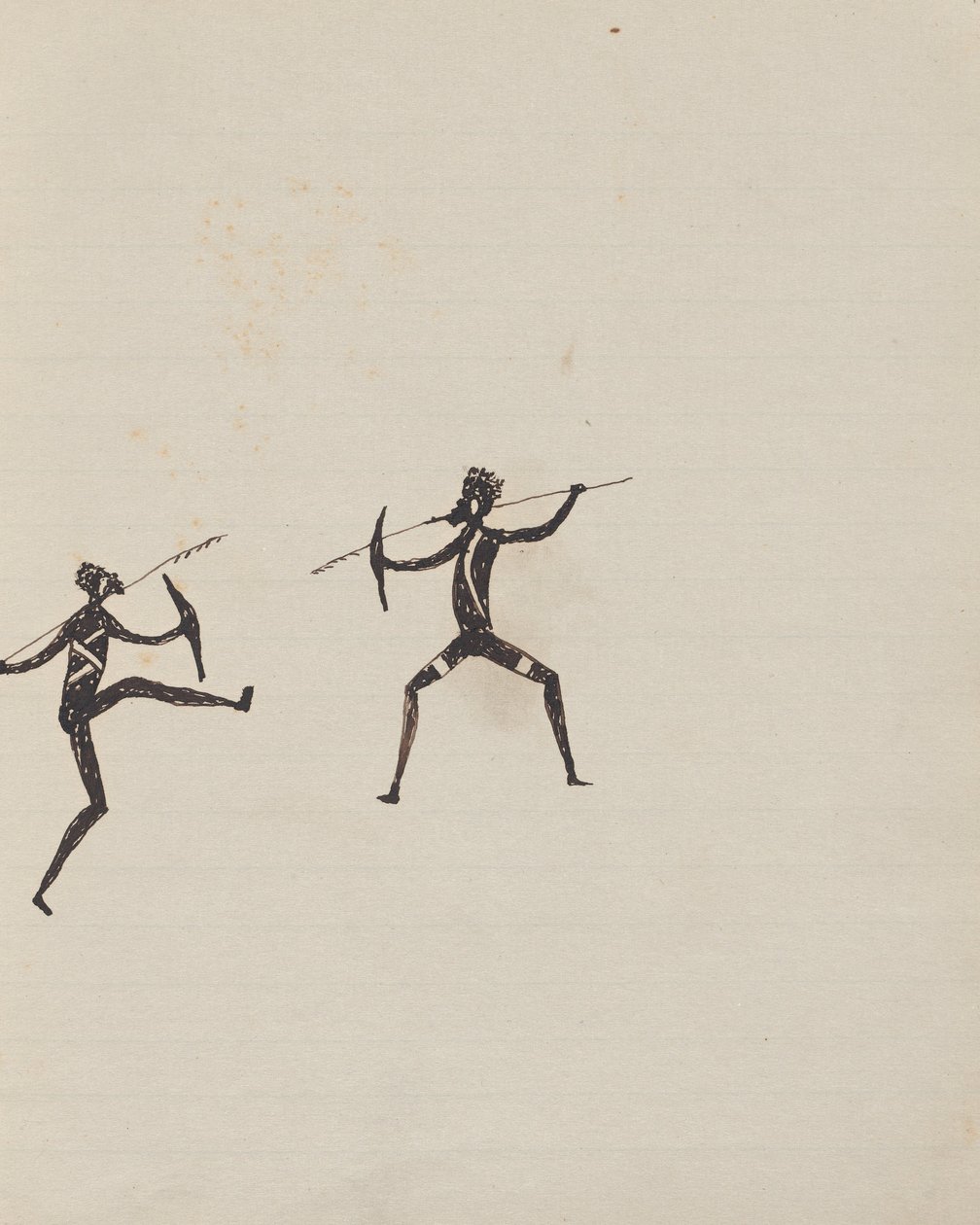 Kwatkwat-Leute - (Aborigines kämpfen mit Speeren und Schilden) Skizzenbuch hauptsächlich über Aktivitäten der Aborigines und Weißen von Tommy McRae