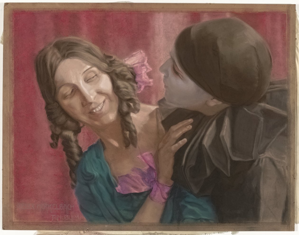 Tänzerinnen Lili Green (links) und Margaret Walker (rechts, als Pierrot) in einer Choreografie zu Musik von La Valse von Chopin von Ton Blom