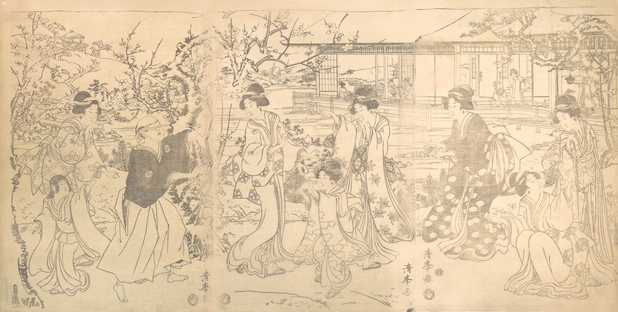 Szene aus der Chushingura-Rache der 47 treuen Einzelhändler, ca. 1820 von Torii Kiyomine