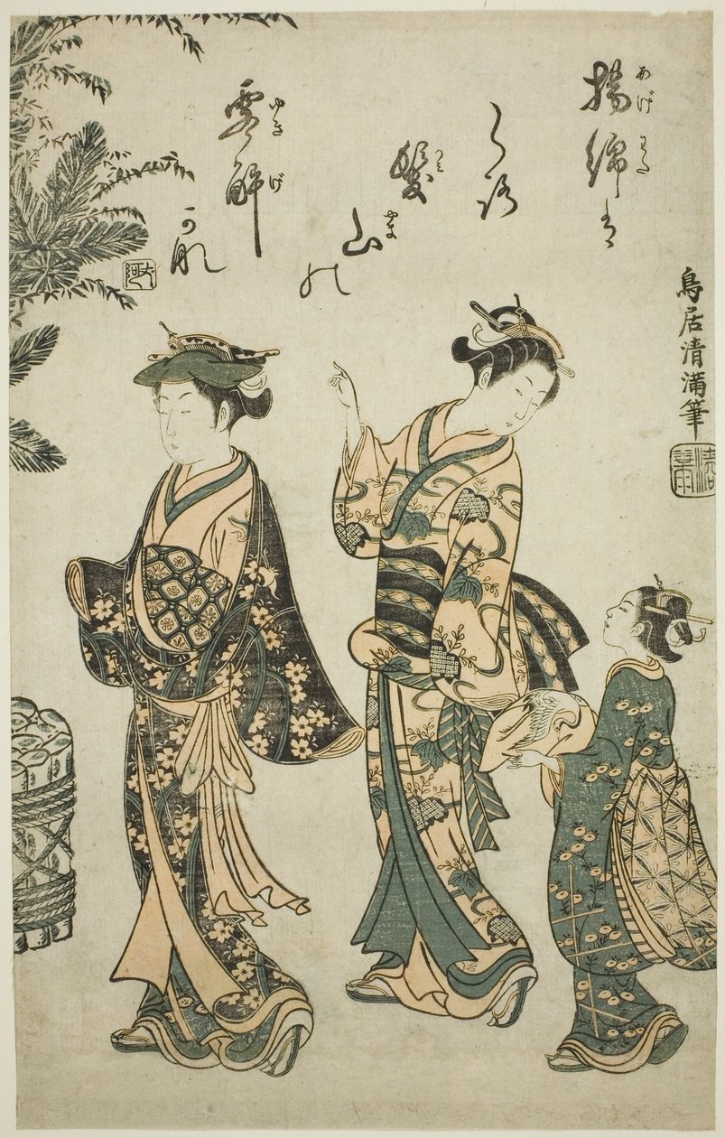 Ein Spaziergang am Neujahrstag von Torii Kiyomitsu I