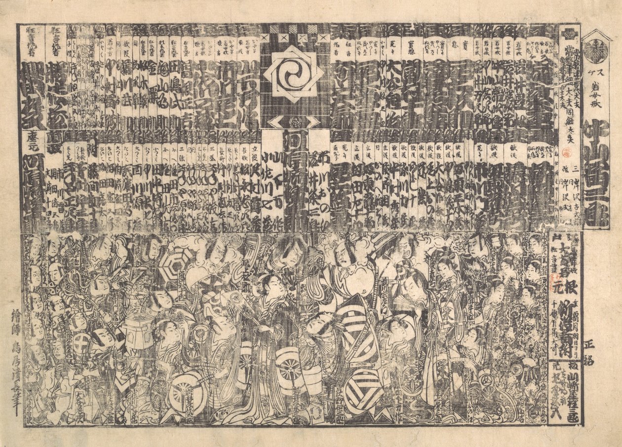 Programm für das Kawarazaki-Theater, ca. 1800 von Torii Kiyonaga