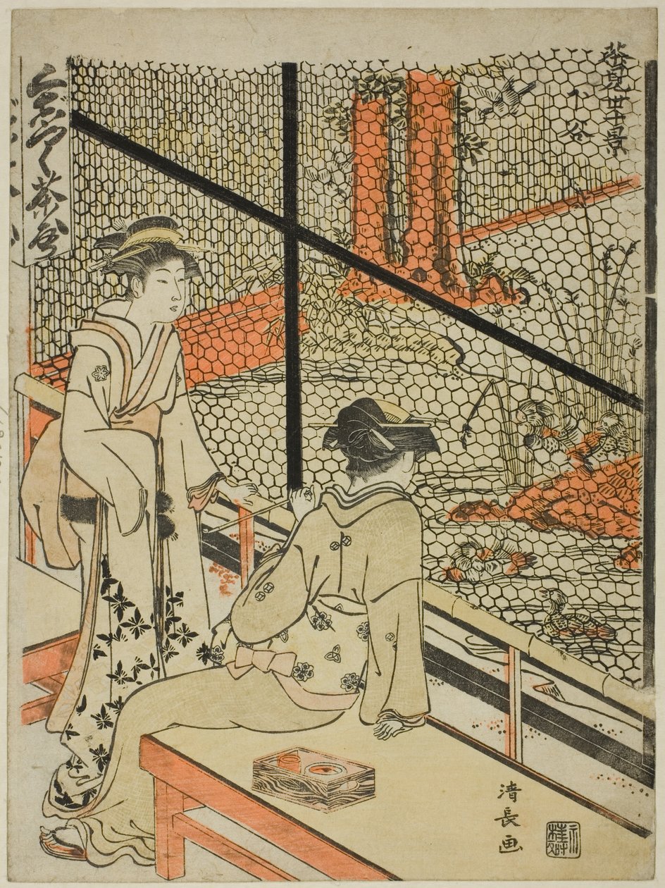 Shitaya, aus der Serie "Zehn Szenen von Teehäusern (Chamise jikkei)" von Torii Kiyonaga