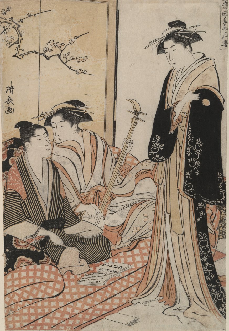 Ein Lied von Kat?-bushi lehren: Musikalische Zeitvertreibe von Torii Kiyonaga