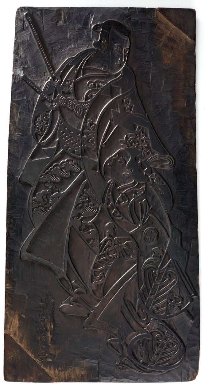 Entwurf von zwei Figuren, ein Mann und ein Mädchen, Edo-Periode von Torii Kiyonobu I