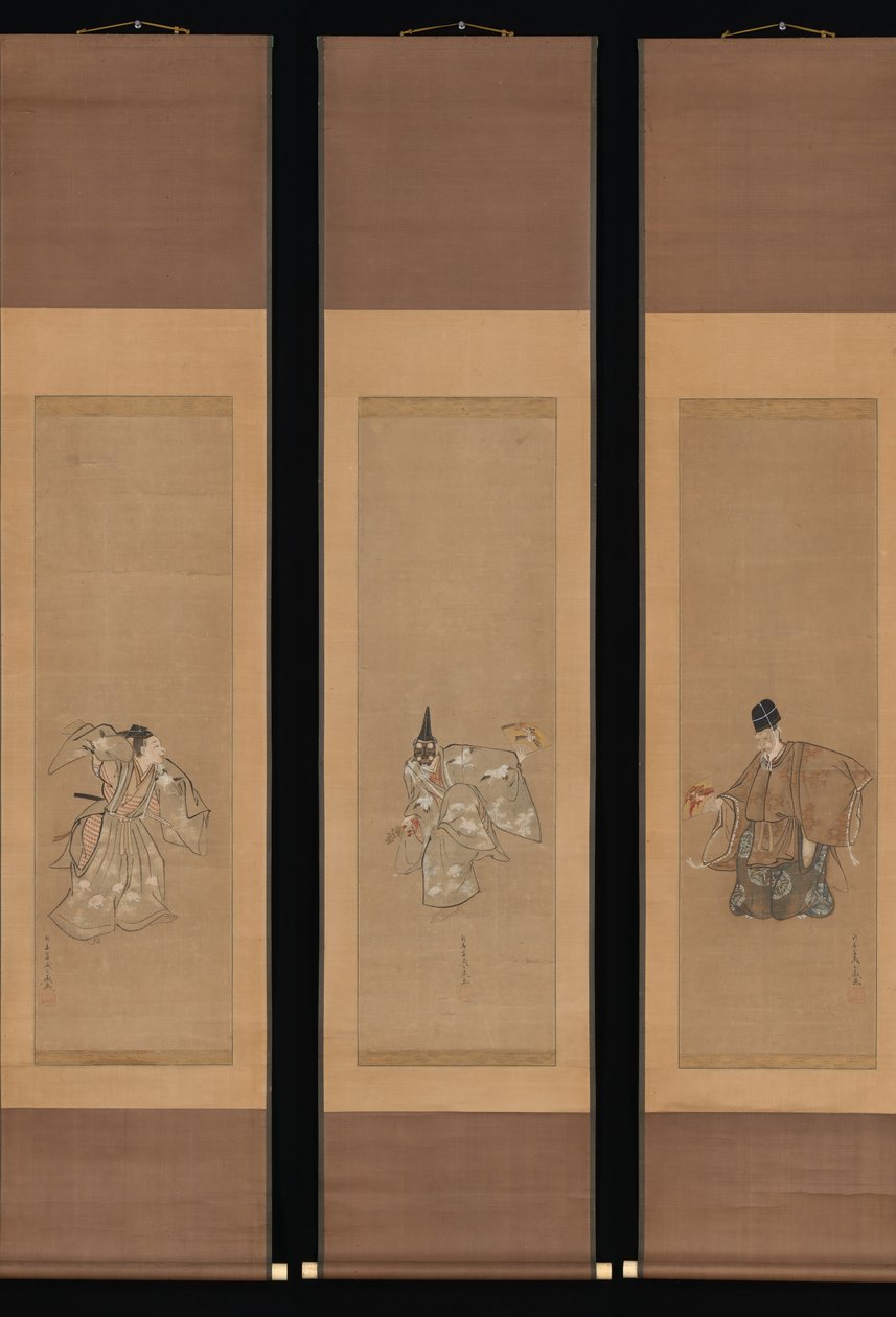 Der glückverheißende Noh-Tanz Okina, ca. 1790-95 von Toriyama Sekien