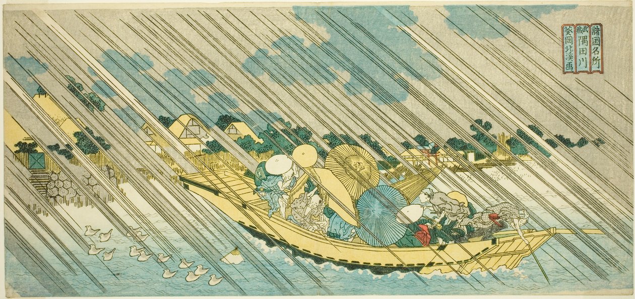 Der Sumida-Fluss in der Provinz Musashi (Musashi Sumidagawa), aus der Serie "Berühmte Orte in den Provinzen (Shokoku meisho)" von Totoya Hokkei