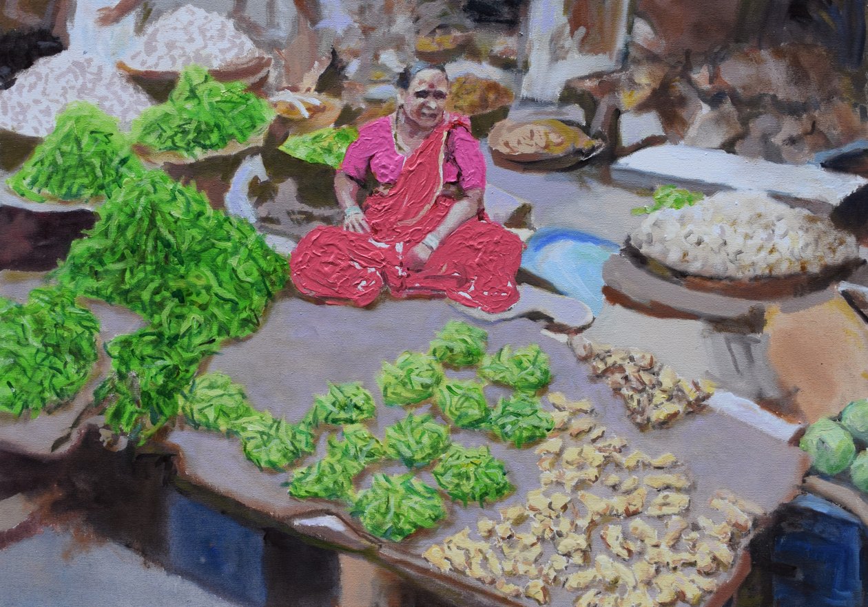 Verkauf von Chilis und Ingwer (Thane, Mumbai) von Trevor Burgess
