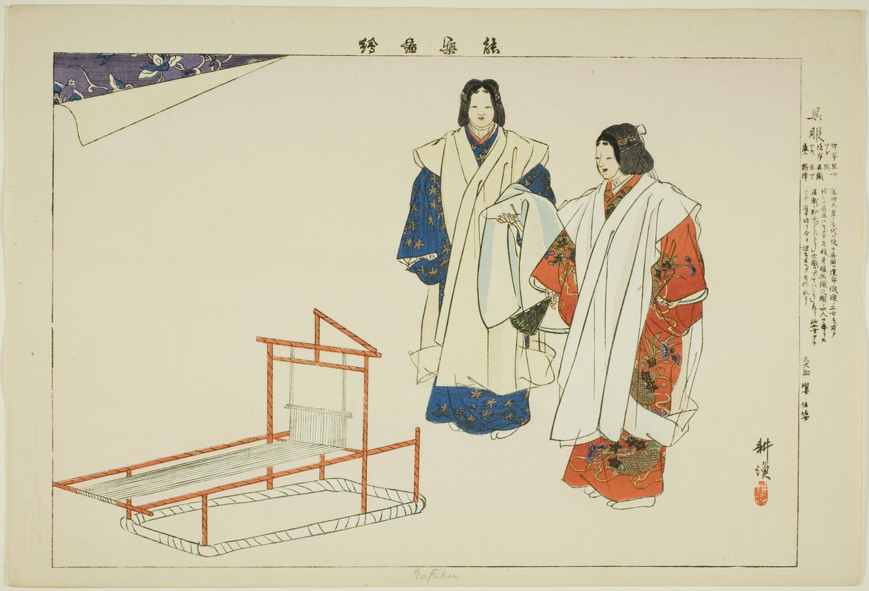 Yofuku, aus der Serie „Bilder von No-Aufführungen (Nogaku Zue)“ von Tsukioka Kogyo