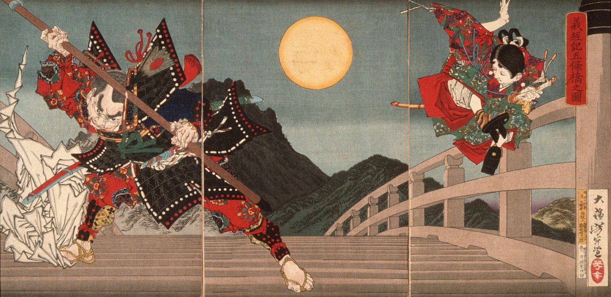 Gojō-Brücke, eine Episode aus dem Leben von Yoshitsune von Tsukioka Yoshitoshi