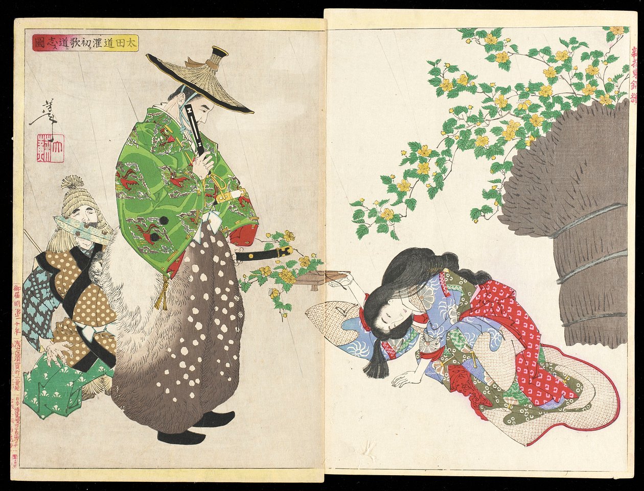 Ōta Dōkan beschließt, Poesie zu studieren von Tsukioka Yoshitoshi