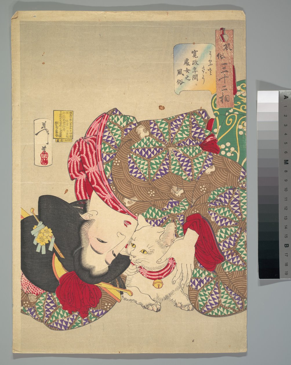 Die Katze necken von Tsukioka Yoshitoshi