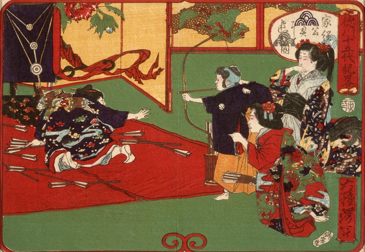 Tokugawa Ietsuga beim Bogenschießen von Tsukioka Yoshitoshi