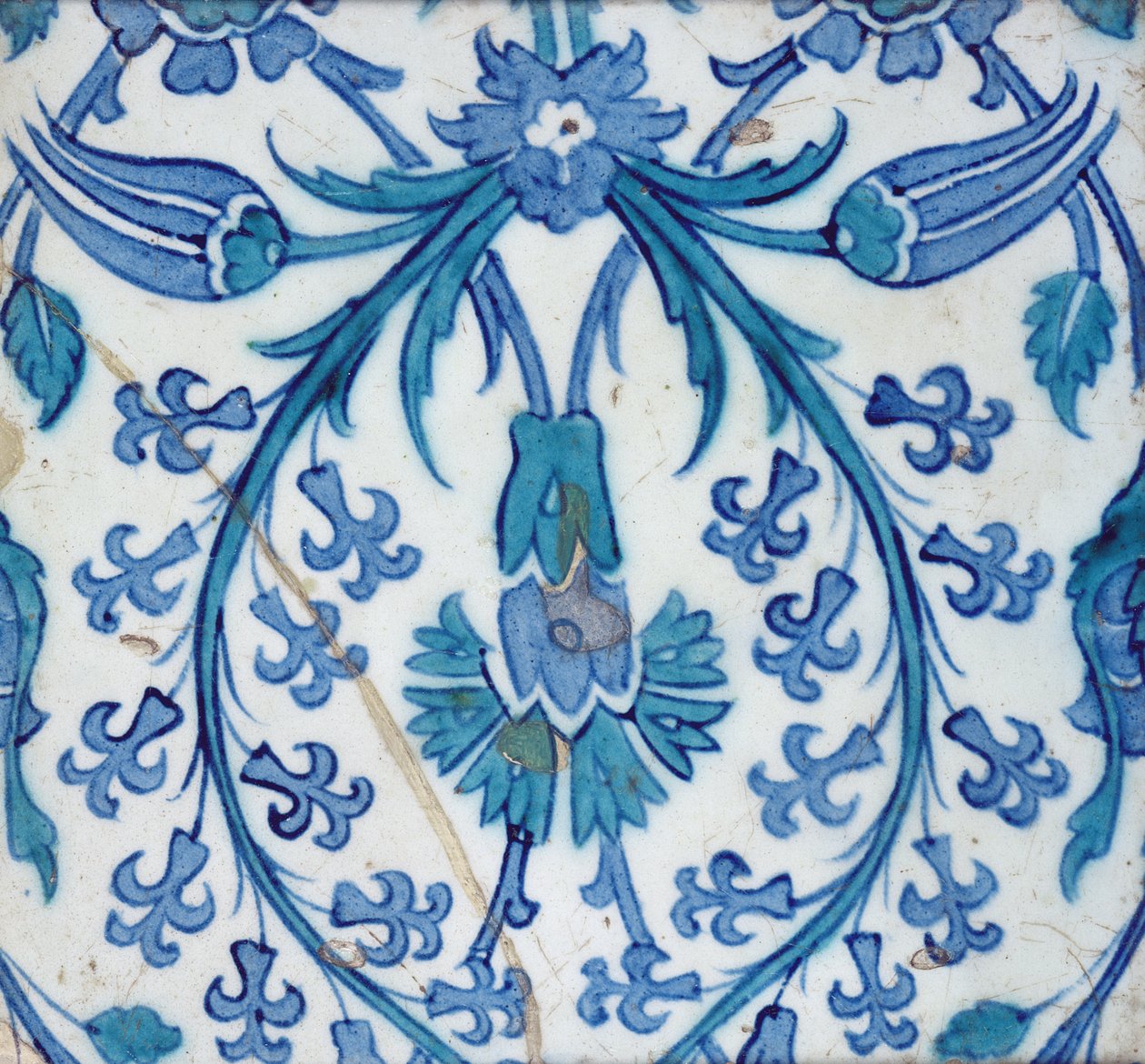 Isnik-Fliese mit Blumendesign von Turkish School