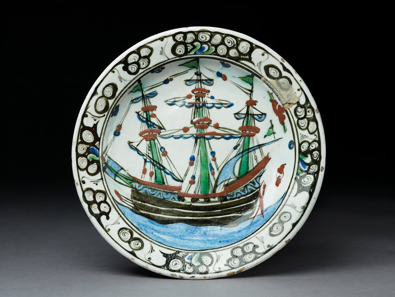 Steinpaste-Schale mit Unterglasur-Dekoration, Iznik, ca. 1620-30 von Turkish School