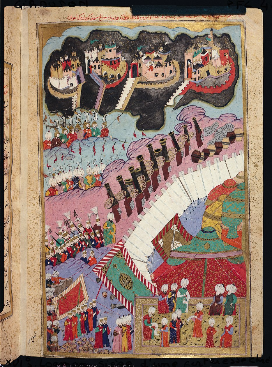 Die Streitkräfte von Suleyman dem Prächtigen (1484-1566) belagern eine christliche Festung, aus dem 
