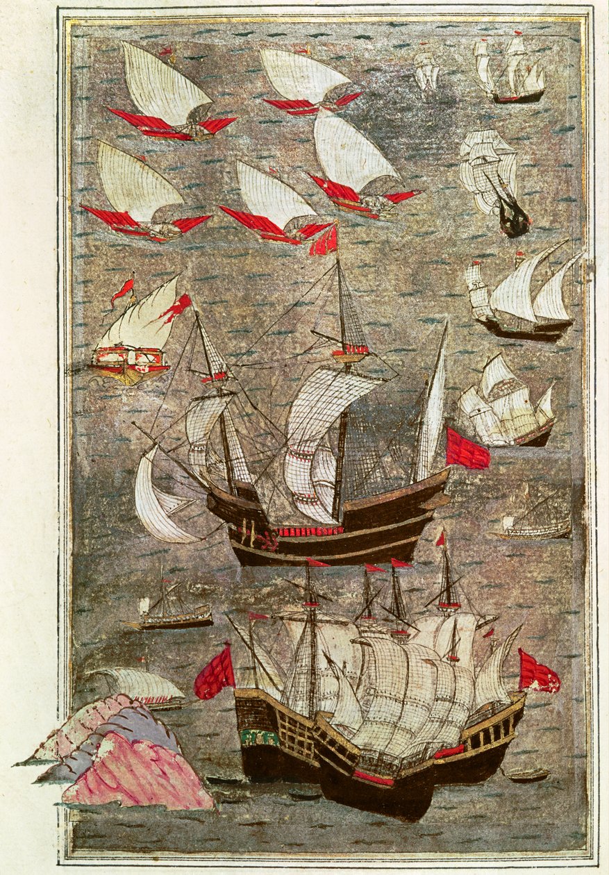Die osmanische Flotte von Tarik-y Bayezid von Turkish School