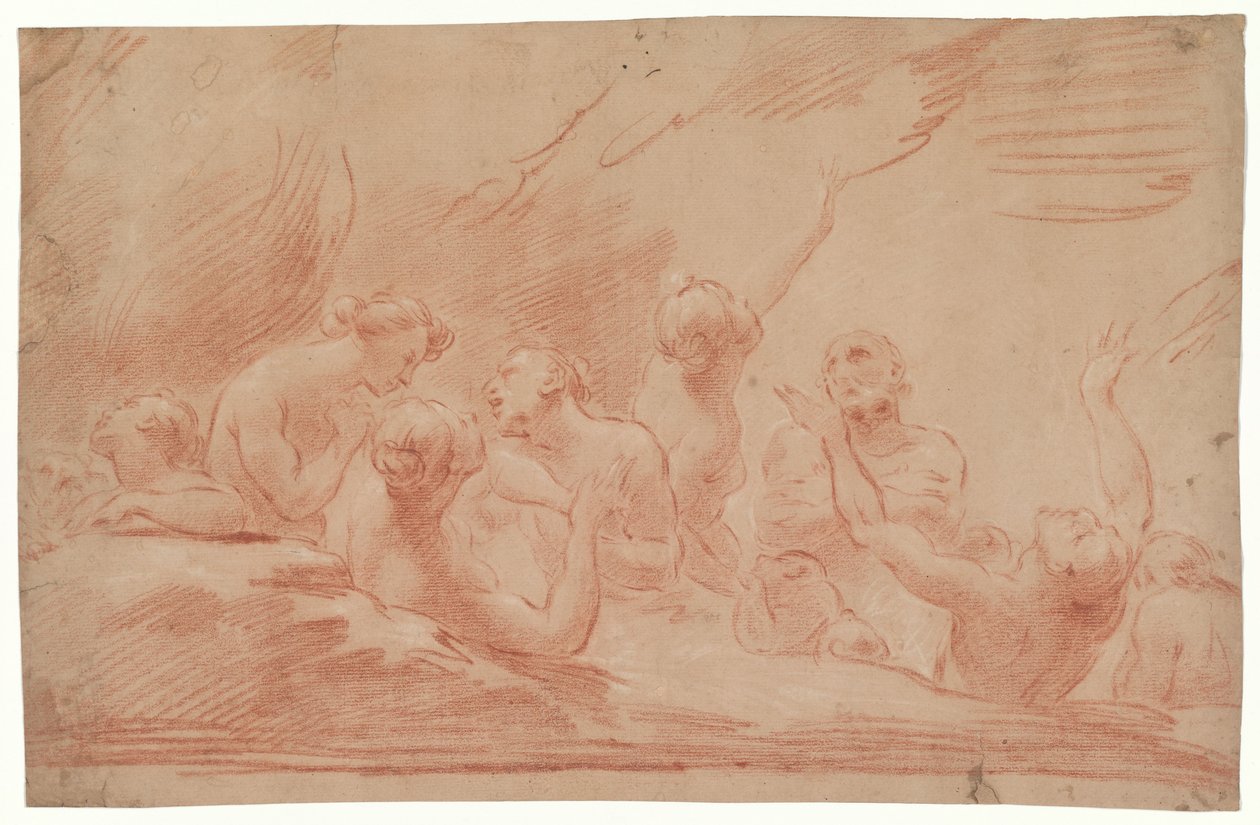 Seelen im Fegefeuer, Studie für Der selige Johannes Burali bittet die selige Jungfrau, für die Seelen im Fegefeuer zu intervenieren, San Bartolomeo, Bologna von Ubaldo Gandolfi