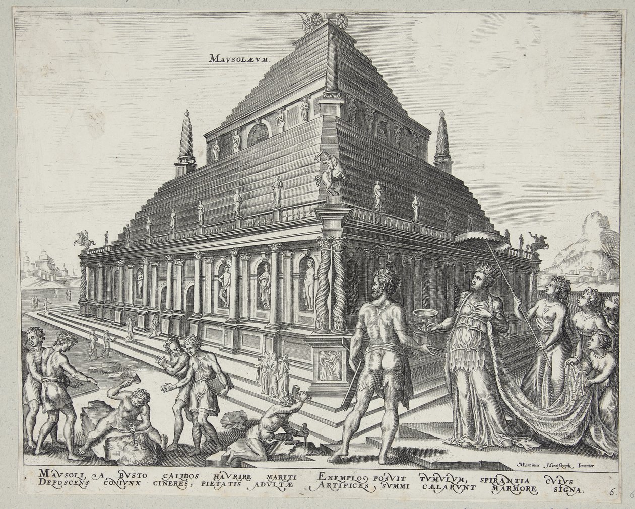 Die acht Wunder der Welt von Ubekendt efter Philips Galle efter Maarten van Heemskerck