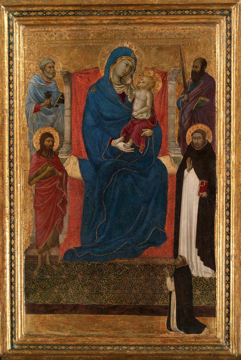 Jungfrau und Kind auf dem Thron mit den Heiligen Petrus, Paulus, Johannes der Täufer und Dominikus von Ugolino da Siena