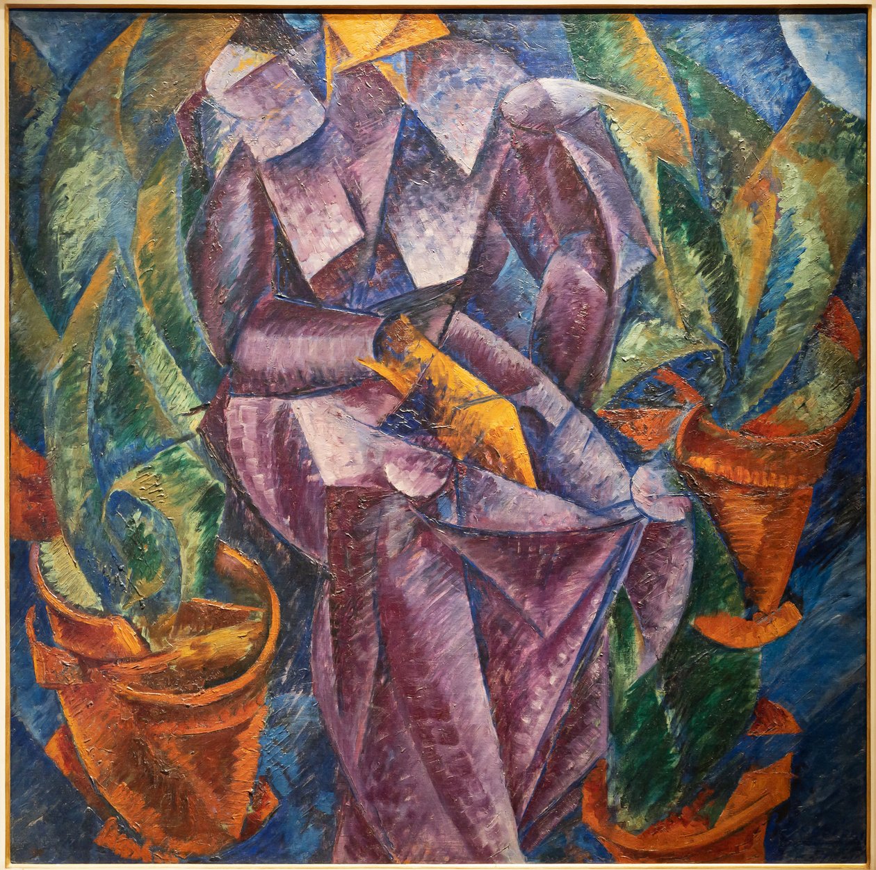 Spirale senkrechte Konstruktion. Sitzende Frau von Umberto Boccioni