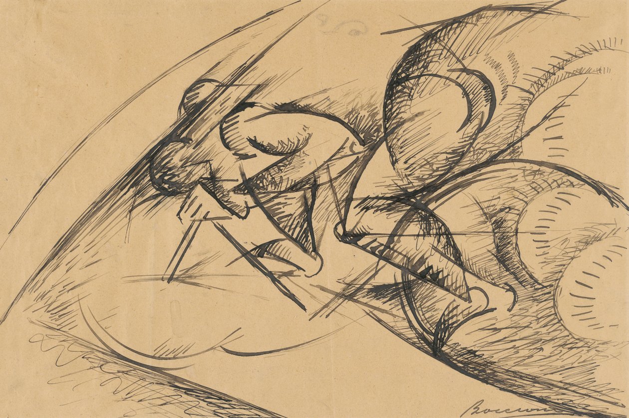 Studie zur dynamischen Kraft eines Radfahrers I von Umberto Boccioni