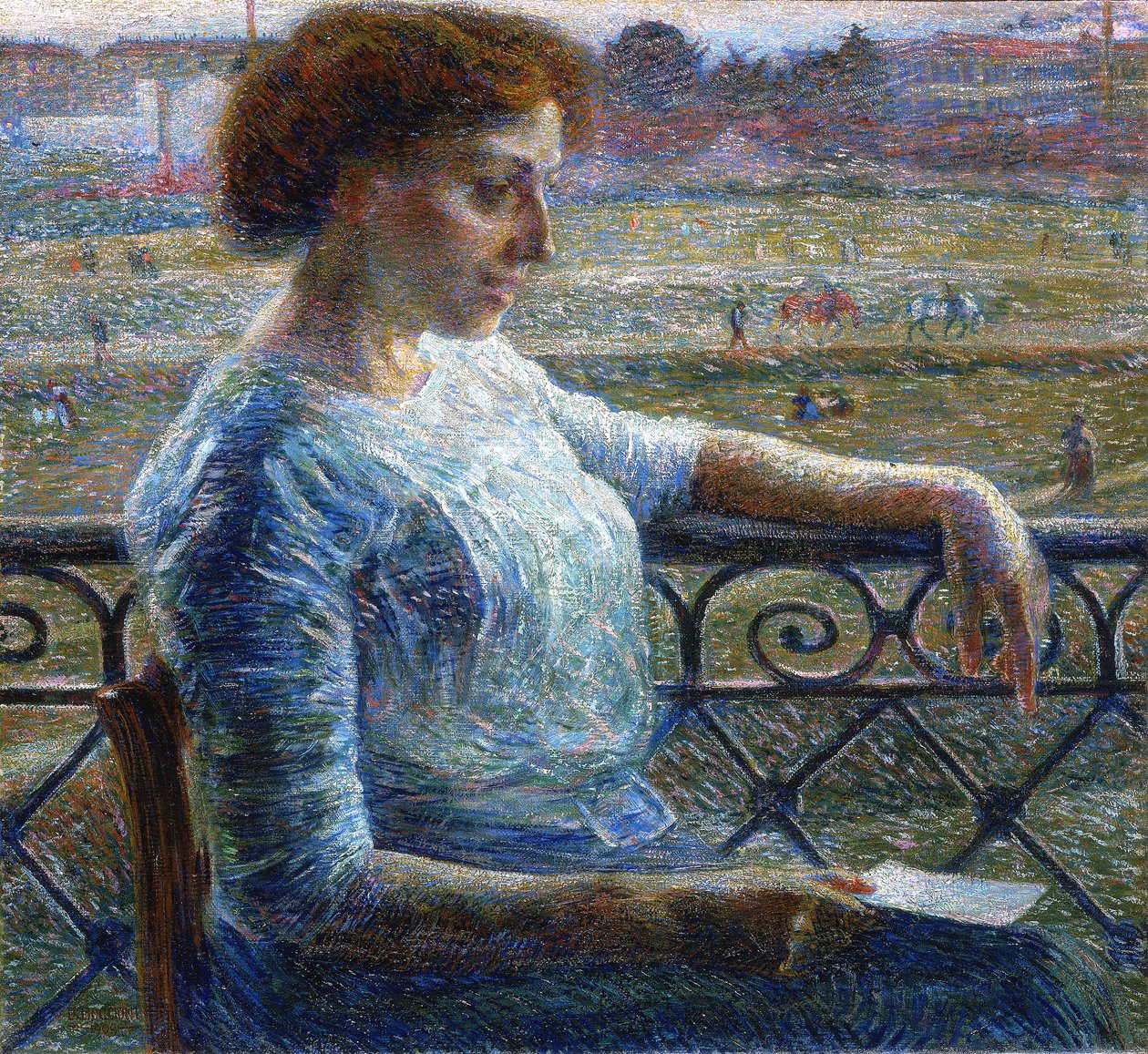 Die Schwester am Balkon von Umberto Boccioni