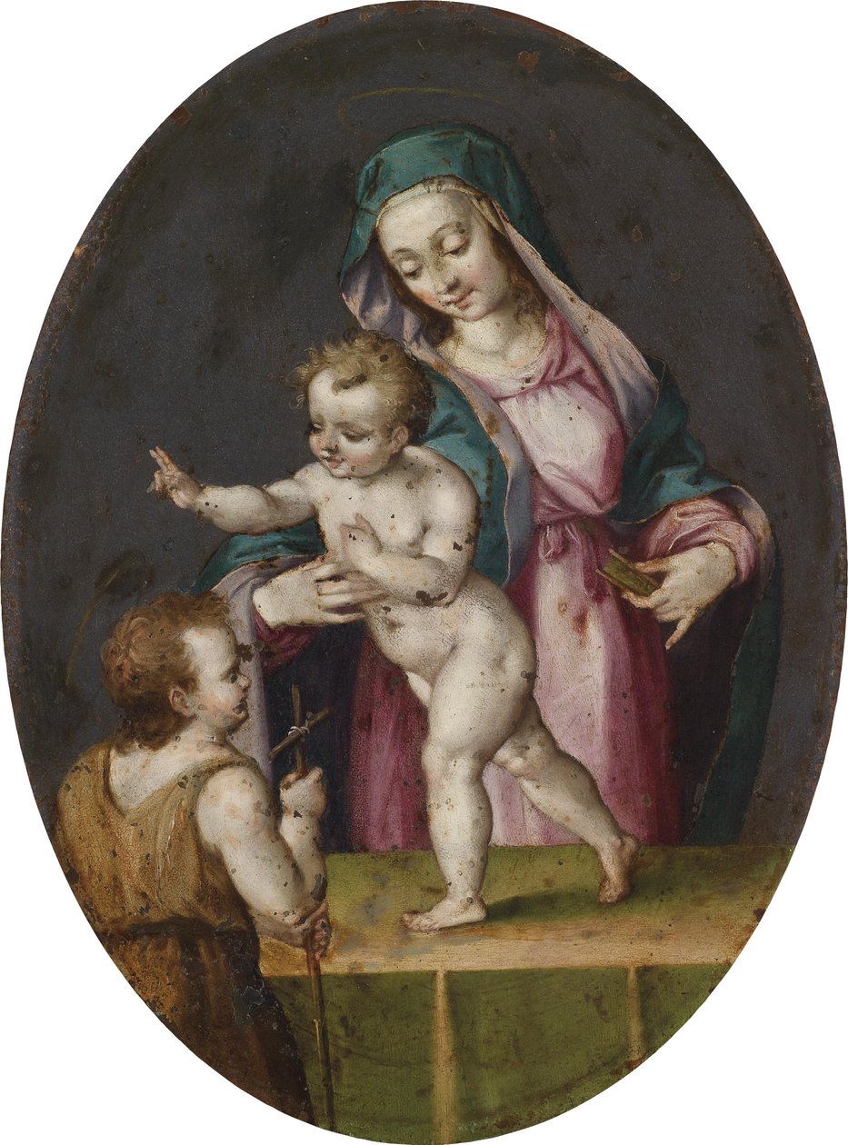 Madonna mit Kind und Johannes dem Täufer von Unbekannt Unbekannt