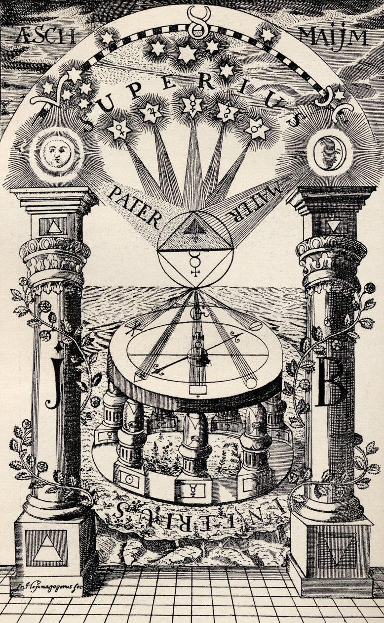 Ein Freimaurer-Rosenkreuzer-Kompass von 1779, aus 