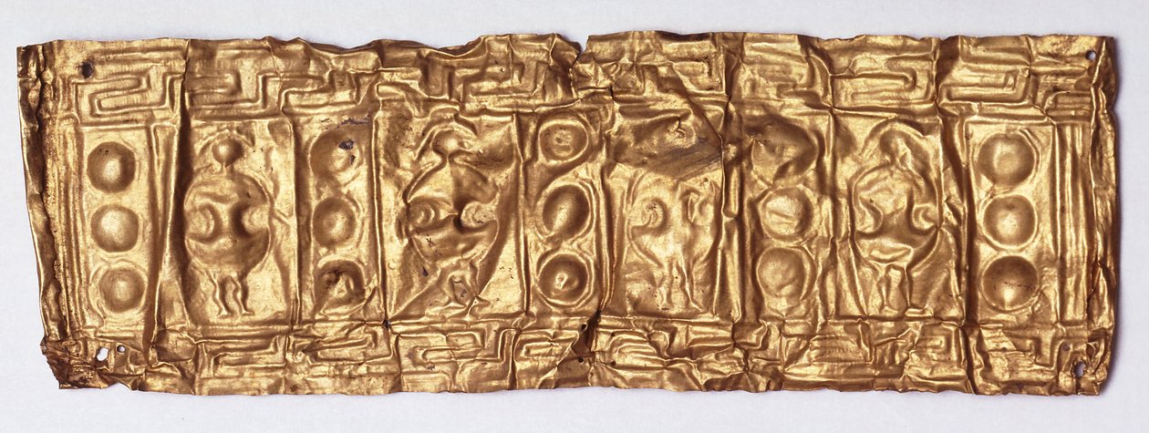 Goldband mit eingedrückter Dekoration (Brustornament) von Unbekannt Unbekannt