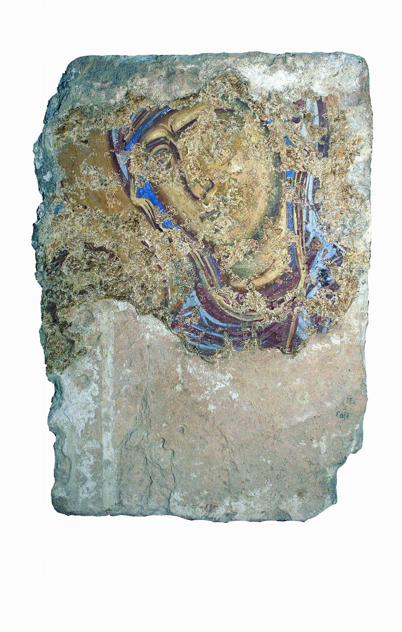 Madonna und Kind, Fragment eines Wandgemäldes von Unbekannt Unbekannt