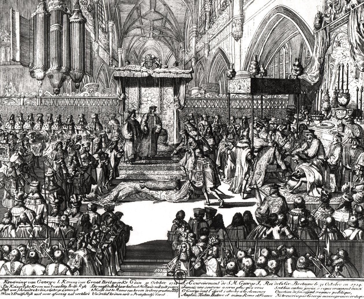 Die Krönung von König George I in der Westminster Abbey, 31. Oktober 1714 von Unbekannt Unbekannt
