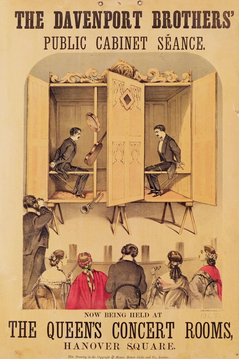 Die Davenport-Brüder, Plakat für Séance, 1865 von Unbekannt Unbekannt