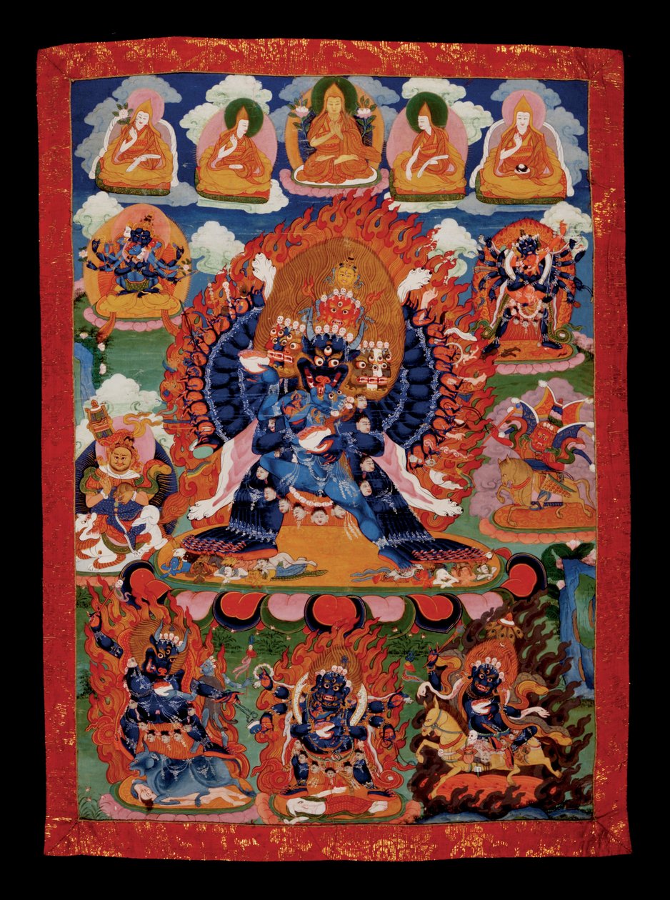 Tibet - Abschnitt von Yamantaka Thanka (Gedenkstätte) von Unbekannt Unbekannt