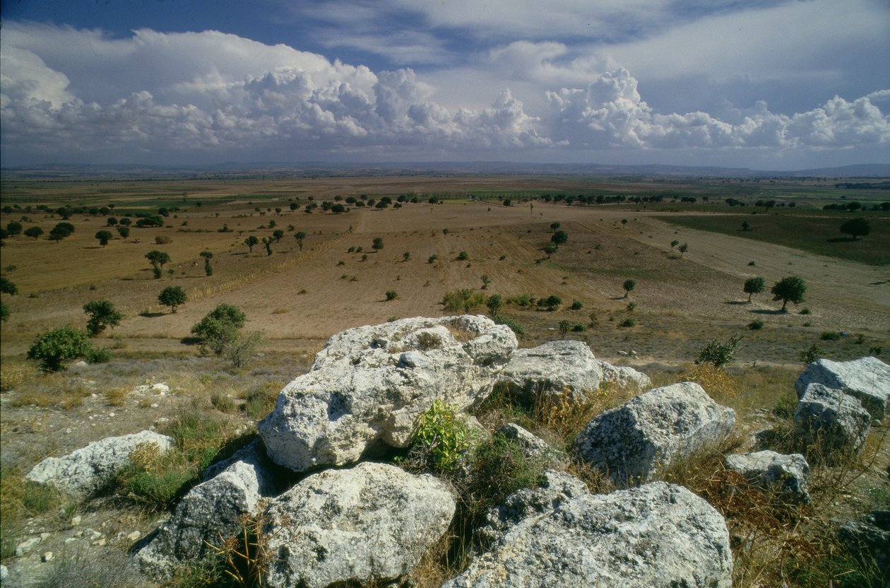 Blick von Troja auf die umliegende Landschaft von Unbekannt Unbekannt
