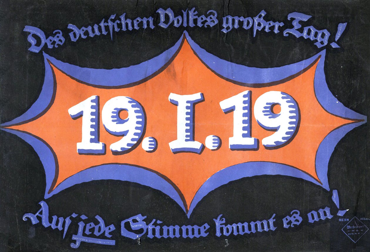 19. Januar 1919. Deutsche Reichstagswahl, 1919 von Unbekannt