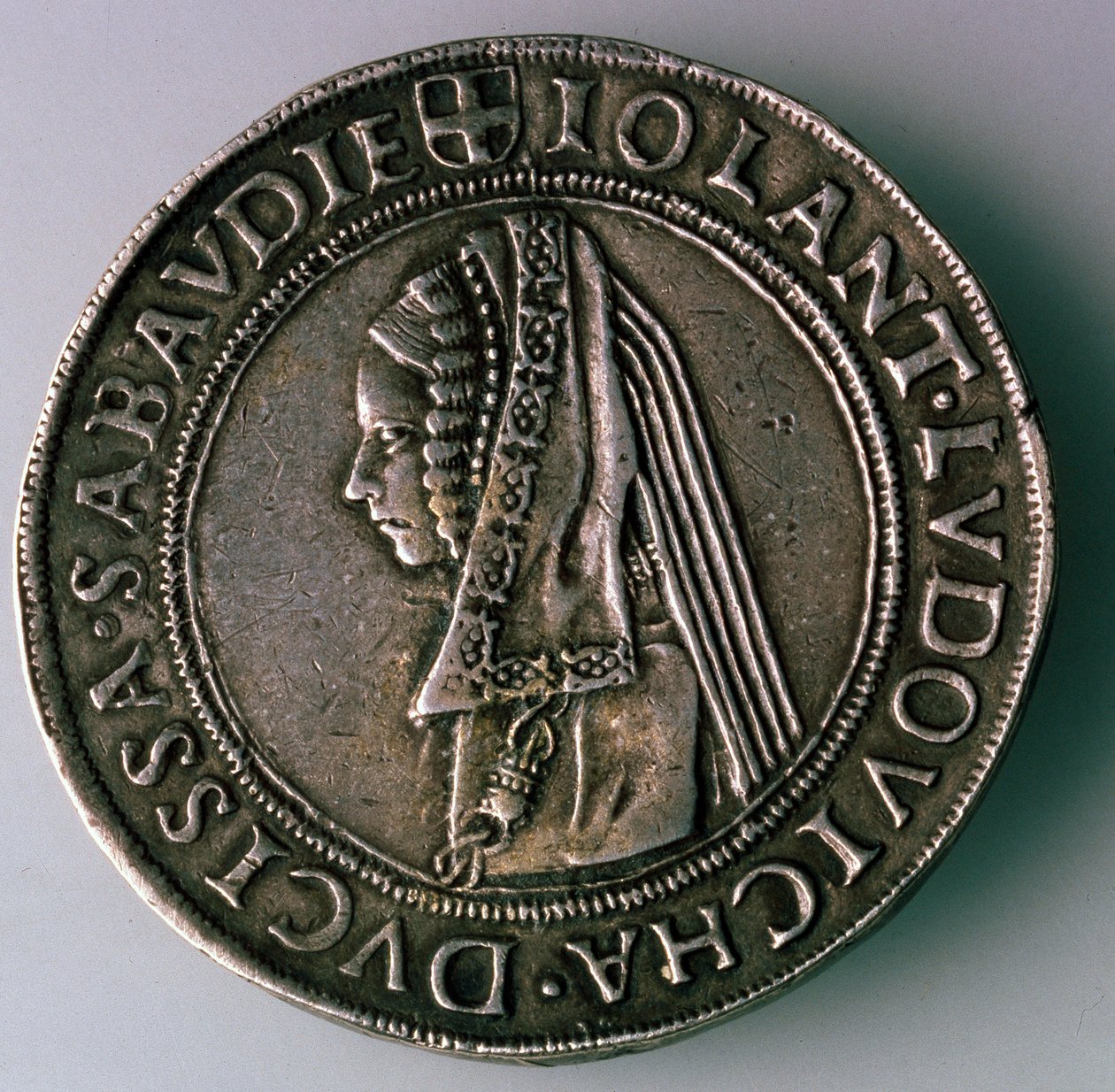 4-Testoon. Herzogtum Savoyen, Italien, Rückseite: Iolanta Ludovica, Herzogin von Savoyen, 1497-1504 von Unbekannt