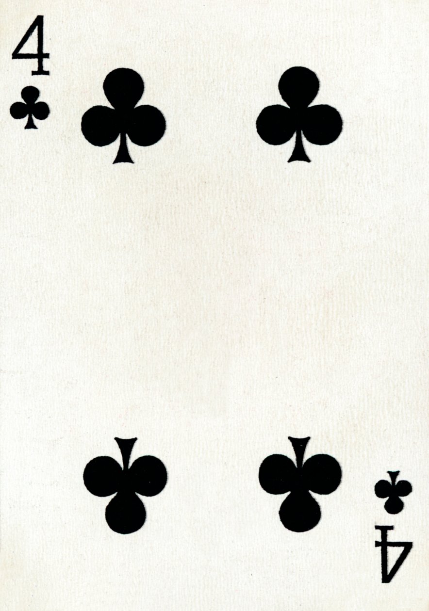 4 der Kreuz aus einem Kartenspiel von Goodall & Son Ltd., um 1940 von Unbekannt