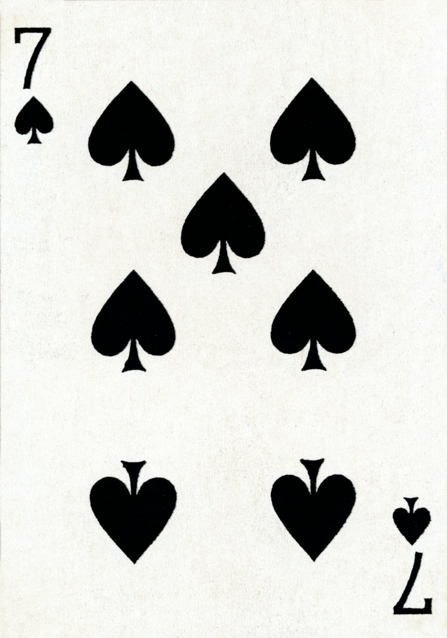 7 der Pik aus einem Kartenspiel von Goodall & Son Ltd., um 1940 von Unbekannt