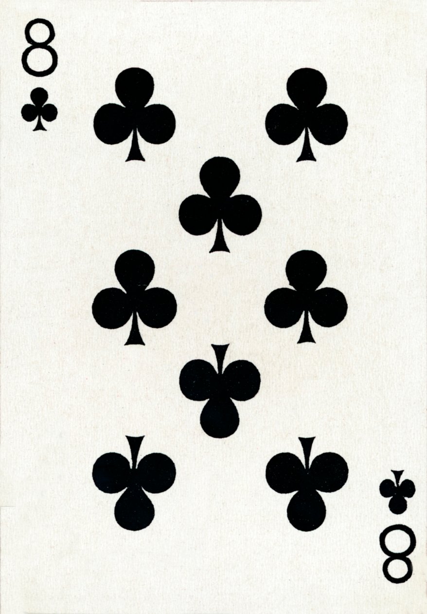 8 der Kreuz aus einem Kartenspiel von Goodall & Son Ltd., ca. 1940 von Unbekannt
