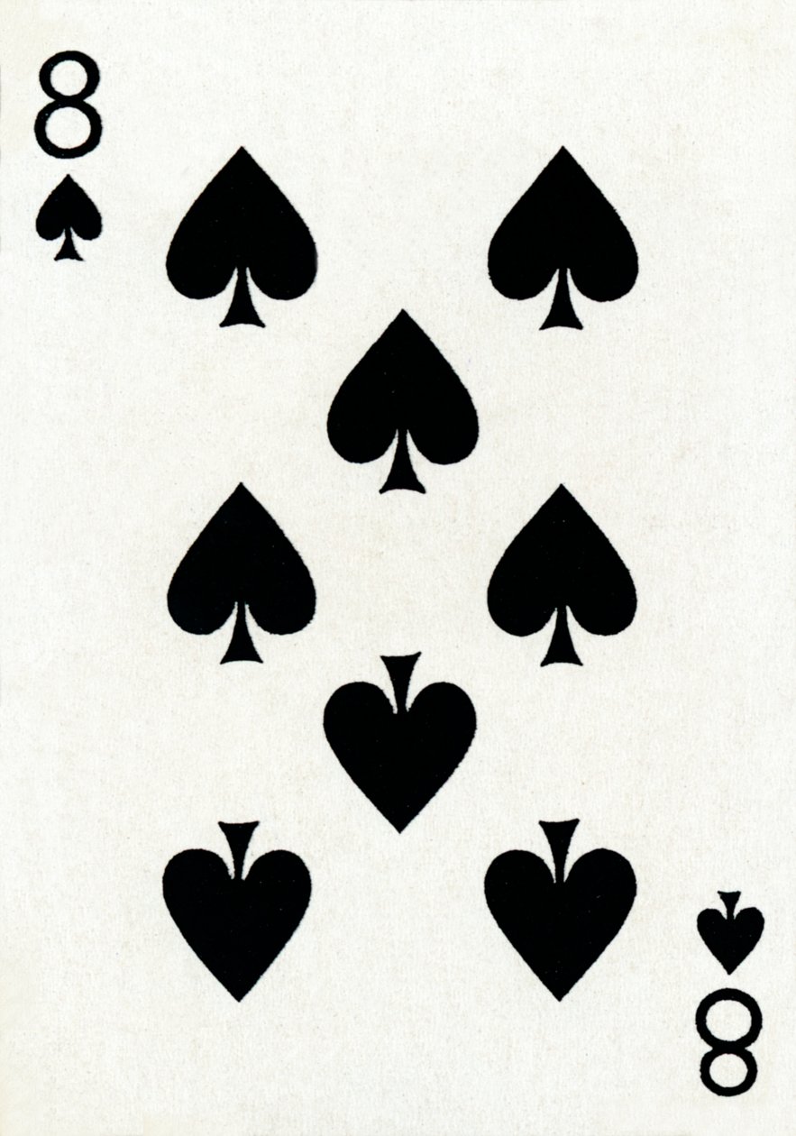 8 der Pik aus einem Kartenspiel von Goodall & Son Ltd., ca. 1940 von Unbekannt