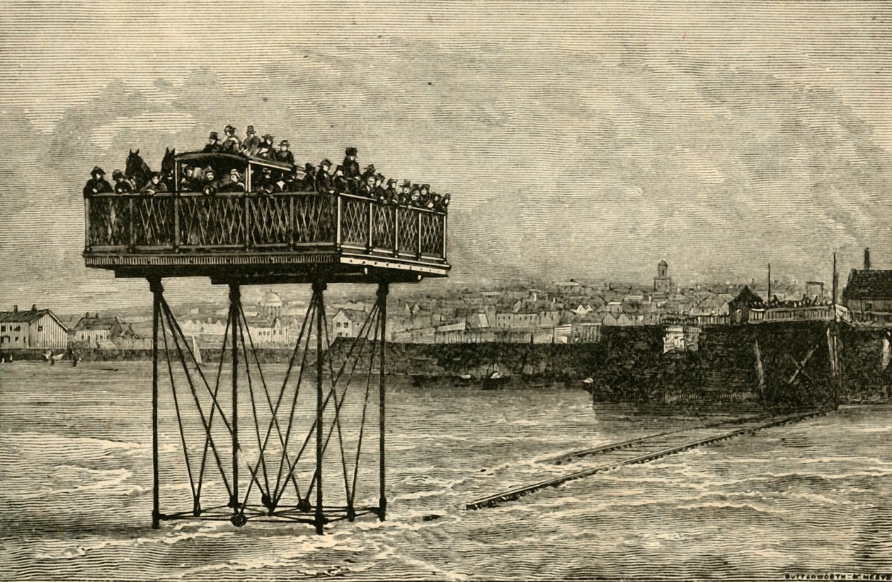 Eine neugierige Rollbrücke, 1882 von Unbekannt