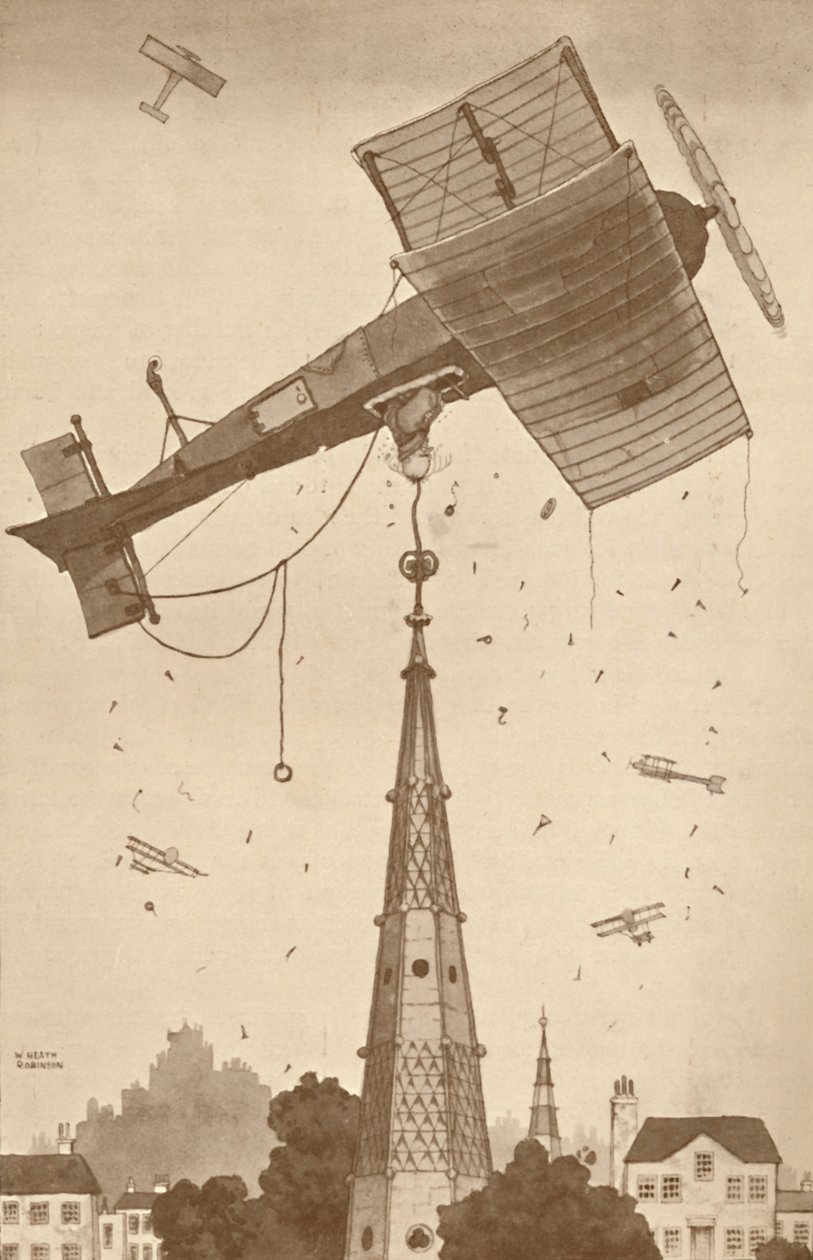 Ein Loop-the-Looper in tiefen Gedanken kratzt sich am Kopf über ein schwieriges Problem, 1927 von Unbekannt