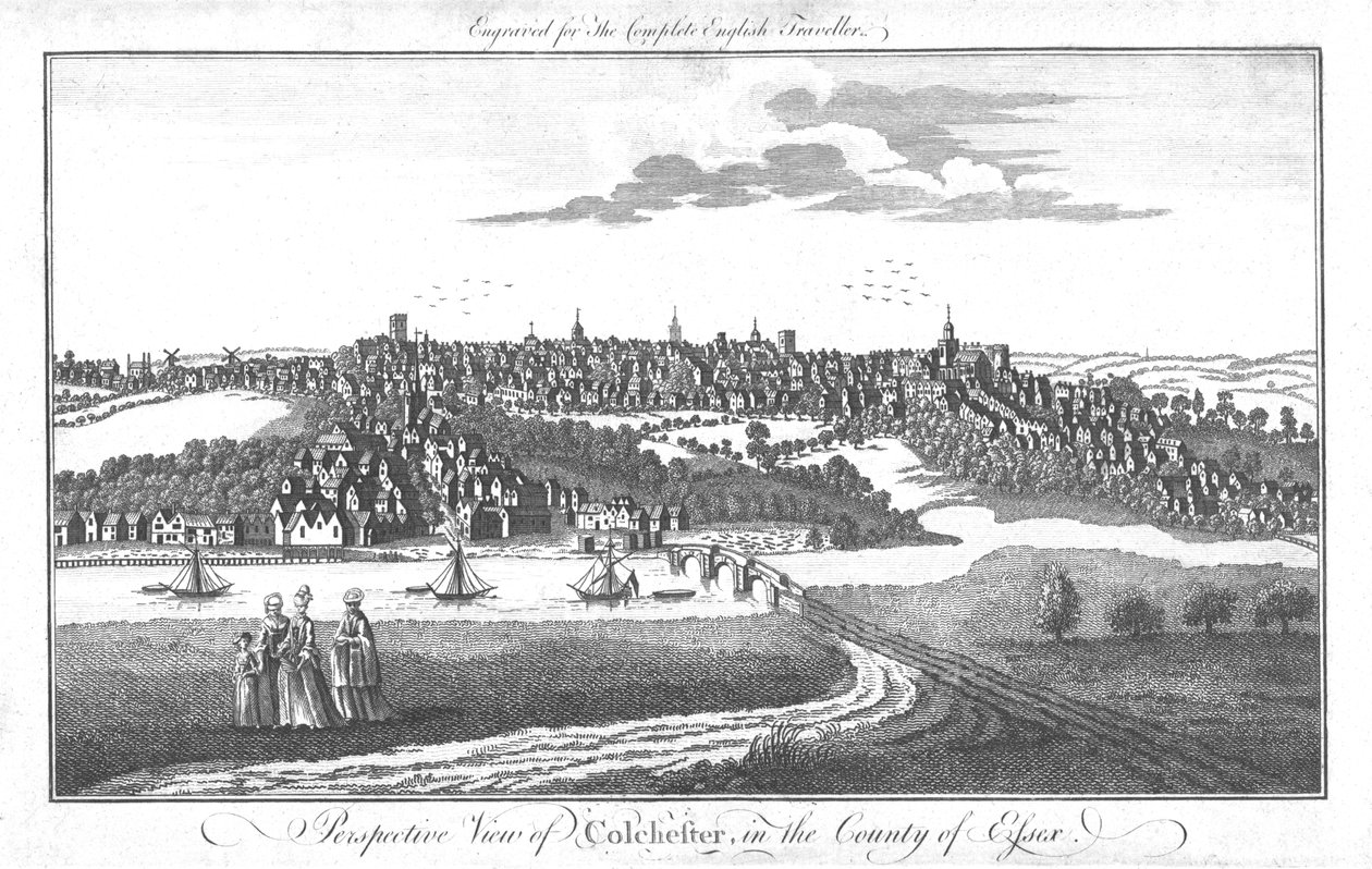 Eine Perspektivansicht von Colchester, in der Grafschaft Essex, ca. 1742 von Unbekannt