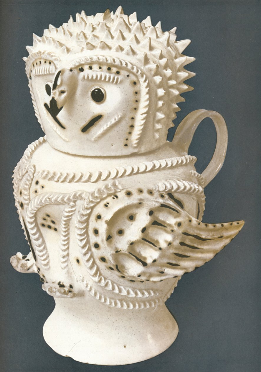 Salzglasur-Eule als Krug, der Kopf als Tasse von Unbekannt