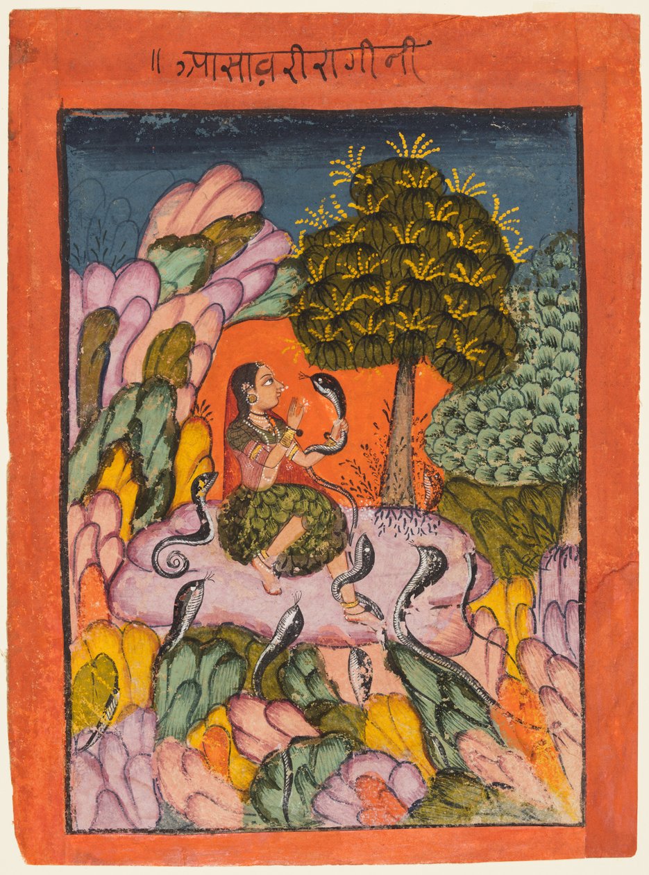 Eine Seite aus einer Ragamala-Serie: Asavari Ragini, frühe 1700er Jahre von Unbekannt