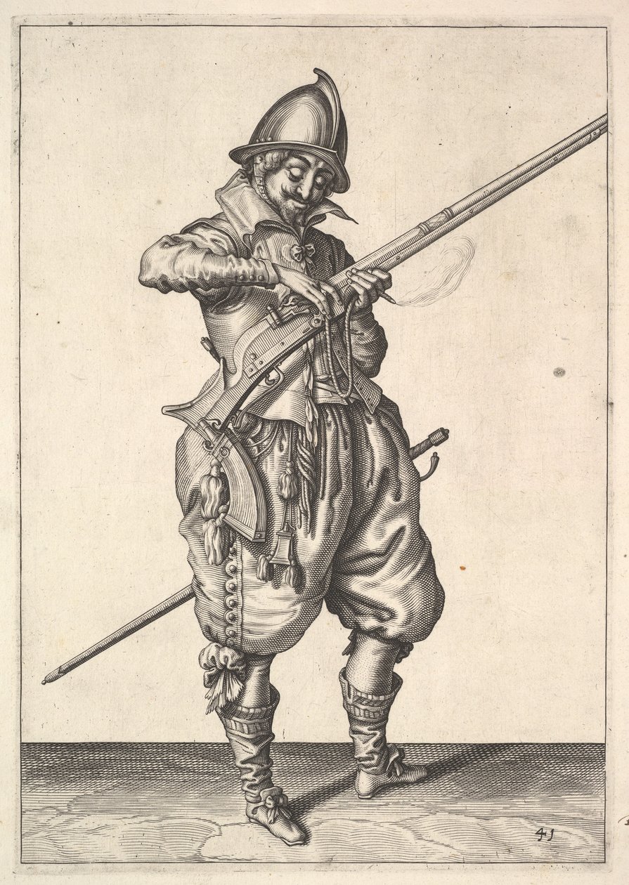 Ein Soldat auf Wache, der das Zündholz zwischen Daumen und Zeigefinger formt, aus den Scharfschützen s.... von Unbekannt