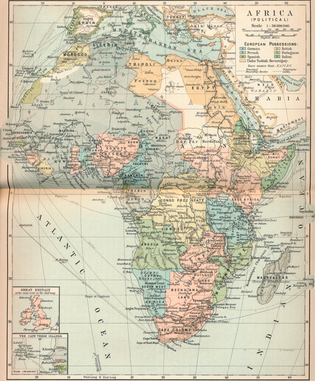 Afrika politisch, um 1902, 1903 von Unbekannt